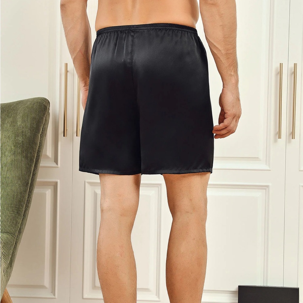 SilkSilky Black Satin Shorts - Picture 3 of 7